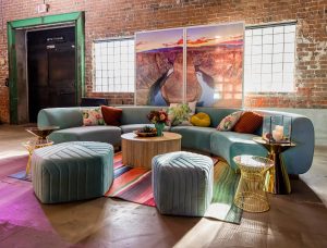 Branded lounge event background