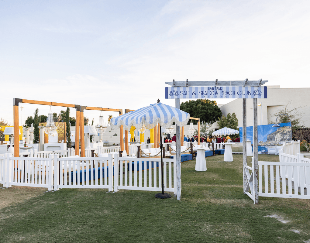 Coastal themed outdoor event installation