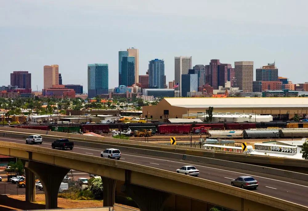 Phoenix skyline and freeway