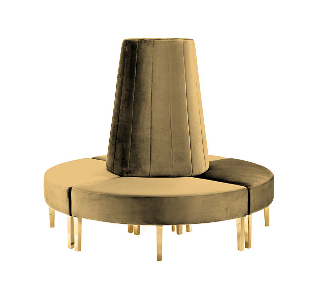 circle sofa gold
