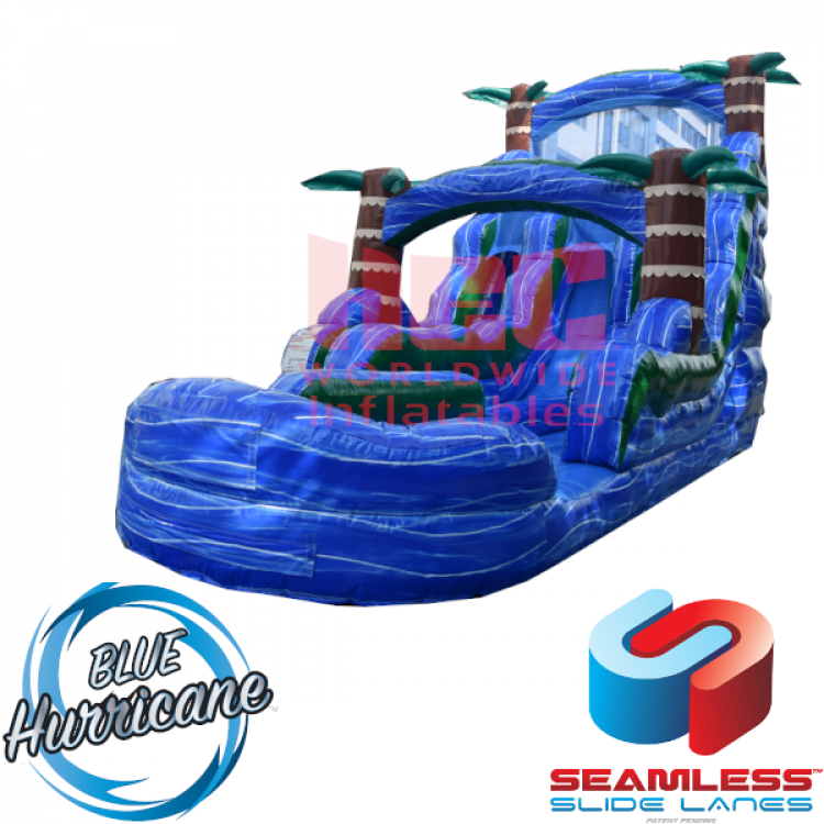 20ft Blue Hurricane Double Lane Water Slide 20ft Blue Hurricane Double Lane Water Slide