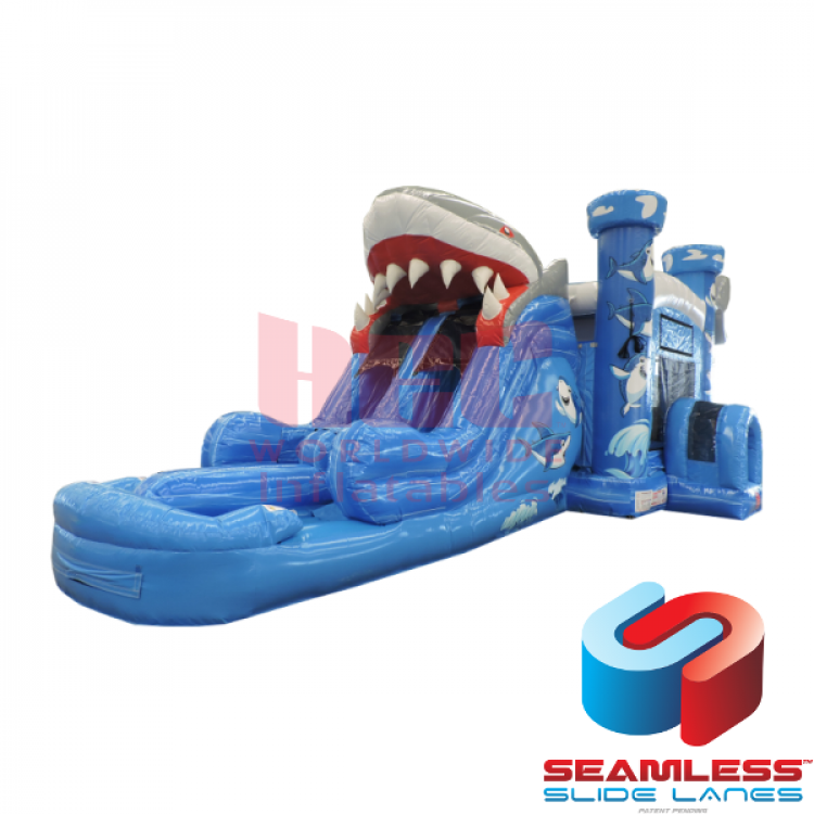Shark Dual Lane Combo Bouncer - Wet Shark Dual Lane Combo Bouncer - Wet