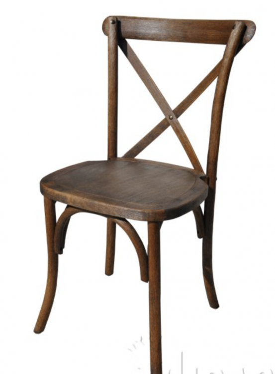 Dining Chair - Crossback Antique Brown - Cream/Natural Pad Dining Chair - Crossback Antique Brown - Cream/Natural Pad