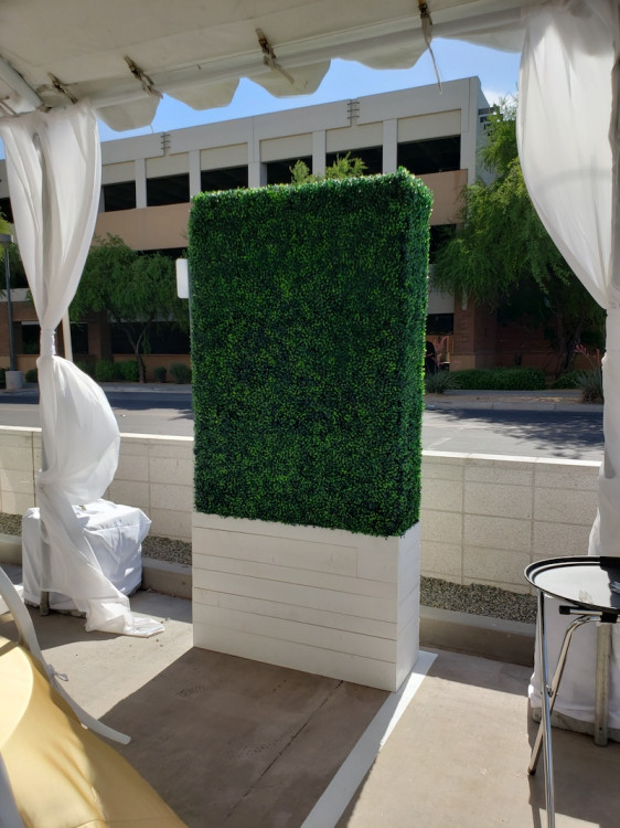 Hedge Wall - 8ft Tall x 4ft Wide - White Finish Base Hedge Wall - 8ft Tall x 4ft Wide - White Finish Base