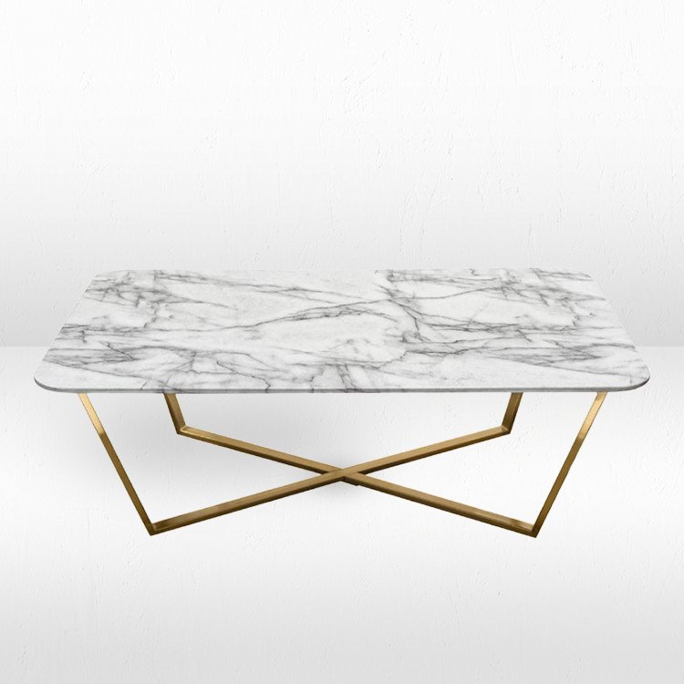 Coffee Table - Blanco - Brushed Gold