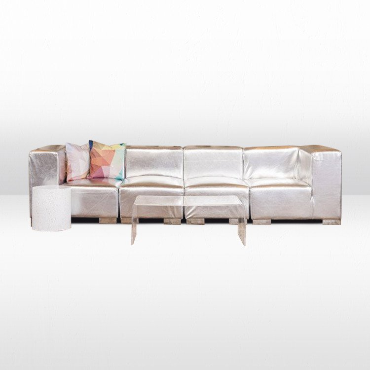 Mondrian - Sofa XL - Silver Metallic