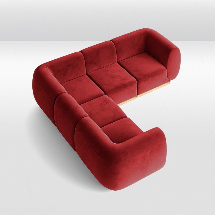 Colette - L Sofa - Crimson