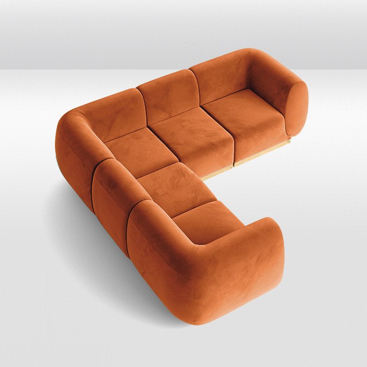 Colette - L Sofa - Rust