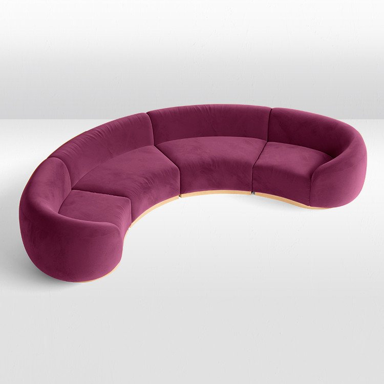 Cascade - Crescent Sofa - Berry