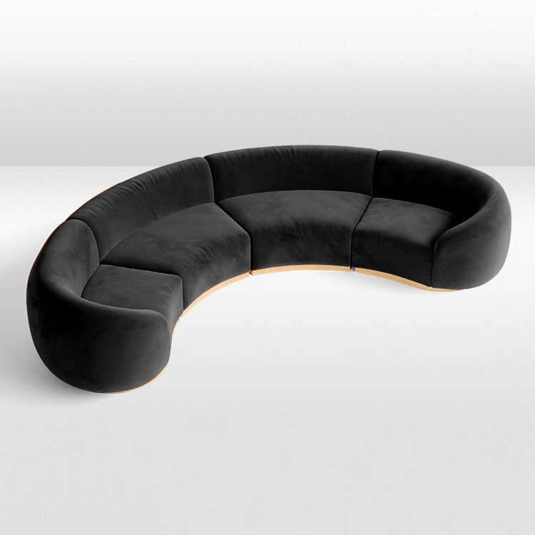 Cascade - Crescent Sofa - Black