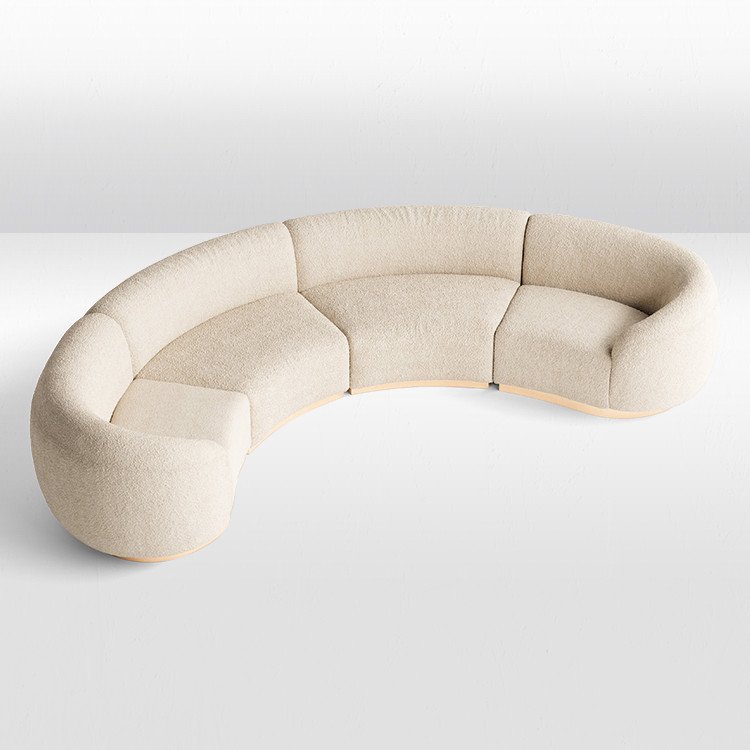 Cascade - Crescent Sofa - Ivory BOUCLE