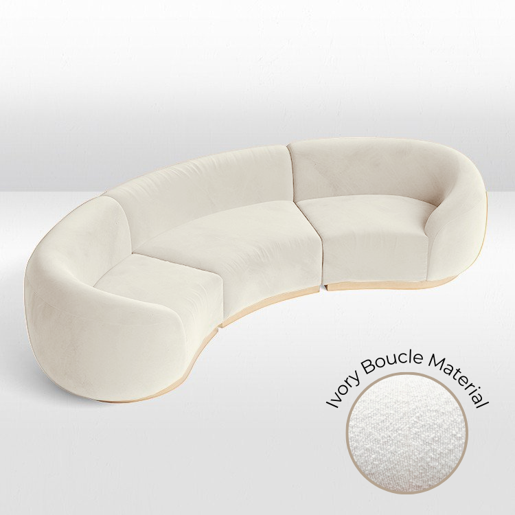 Cascade - Arc Sofa - Ivory BOUCLE