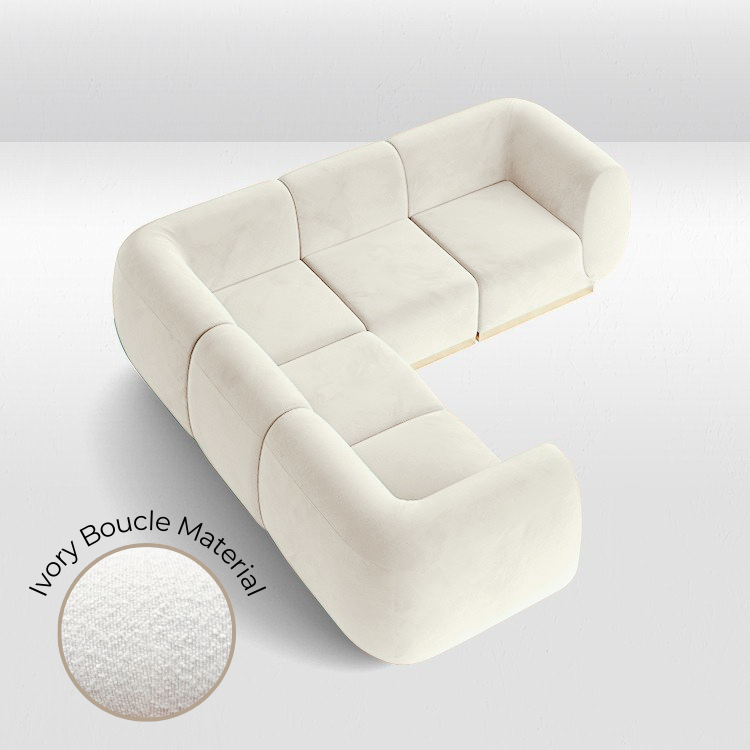 Colette - L Sofa - Ivory BOUCLE