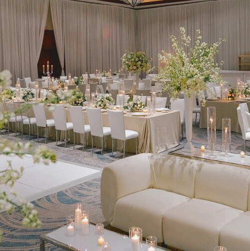 Elegant wedding table decor rental setup in Paradise Valley, AZ