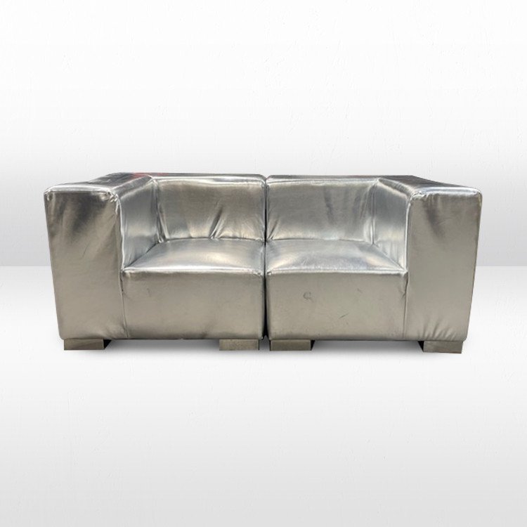 Mondrian - Loveseat - Silver Metallic