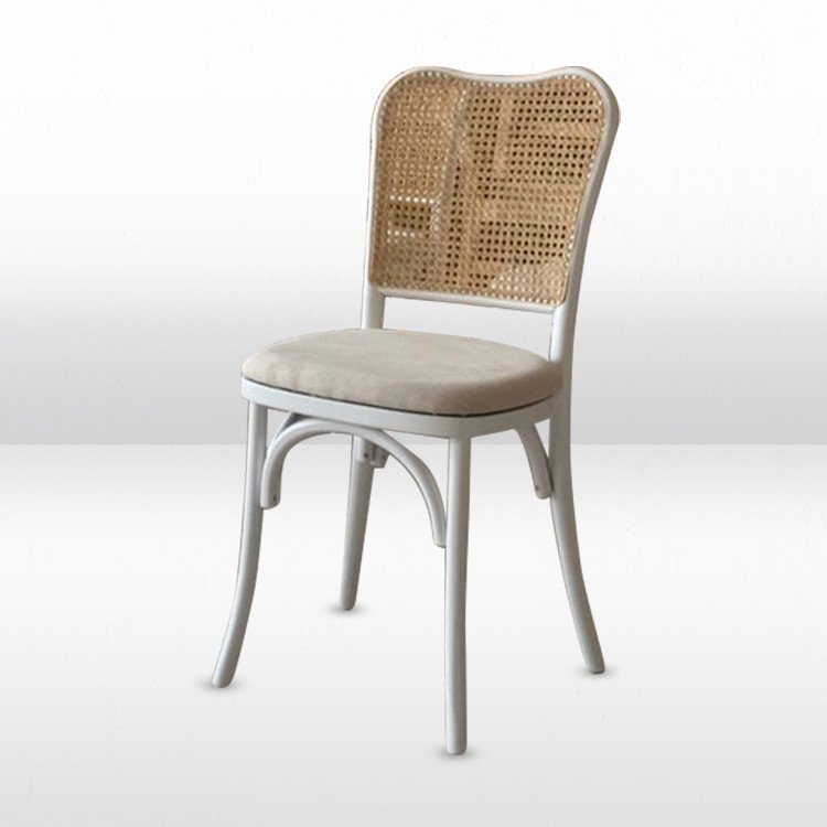 Dining Chair - Charlotte White w/ Cane Back