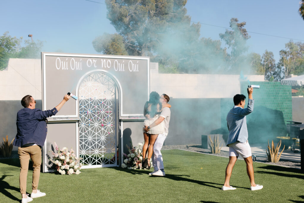 A French-Inspired Backyard Gender Reveal in Arizona