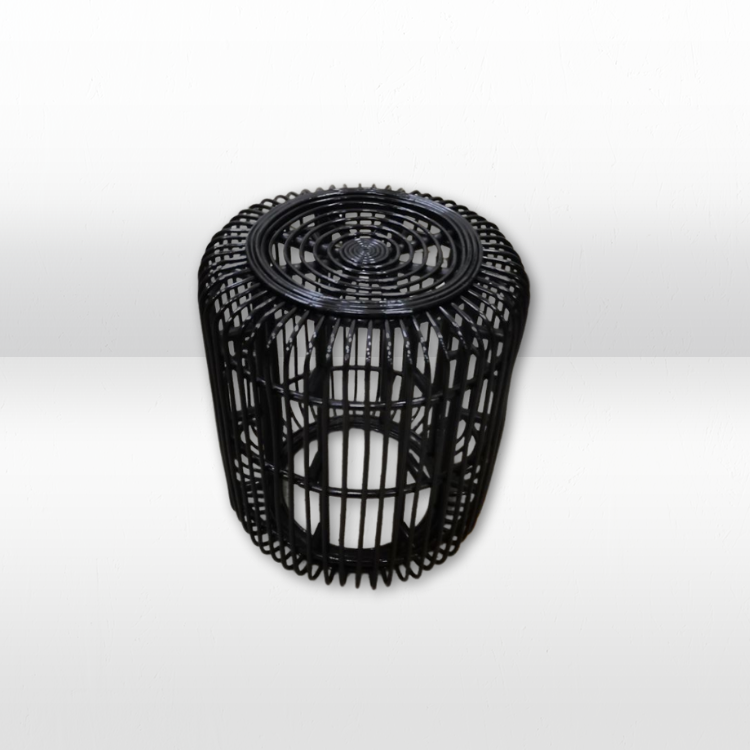 Side Table - Benni Black Rattan