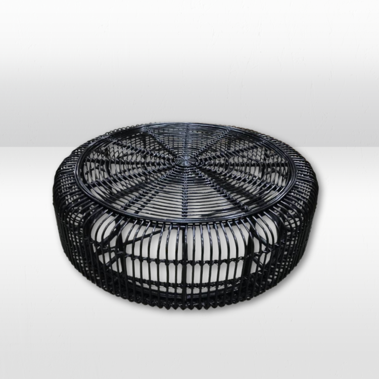 Coffee Table - Benni Black Rattan