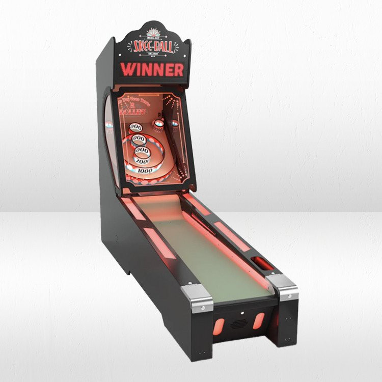 Glow Skeeball Arcade - Per Lane - Black/Red Graphics