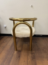 Accent Chair - Eton Gold with Ivory Shearling Seat