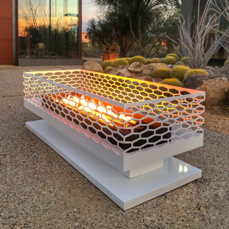 white fire pit rental