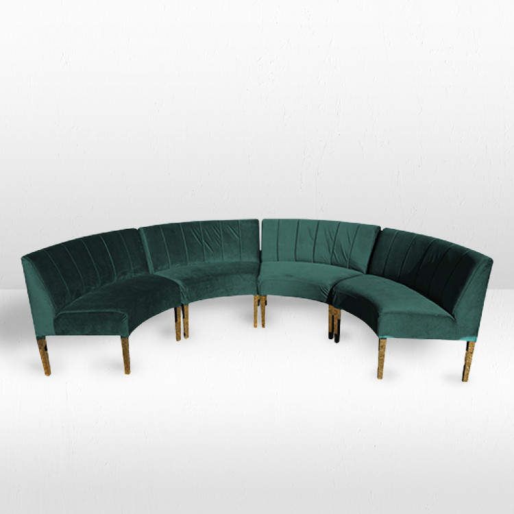 Kincaid Crescent Sofa - Emerald