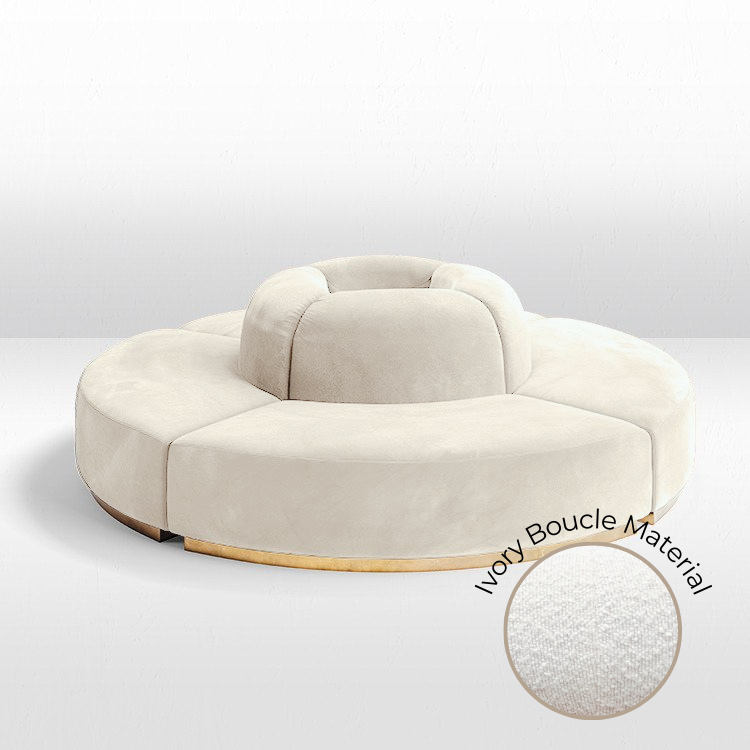 Colette - Circle Sofa - Ivory BOUCLE