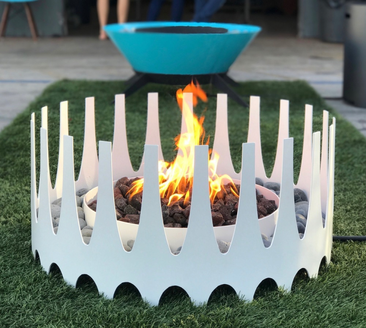 white fire pit rental