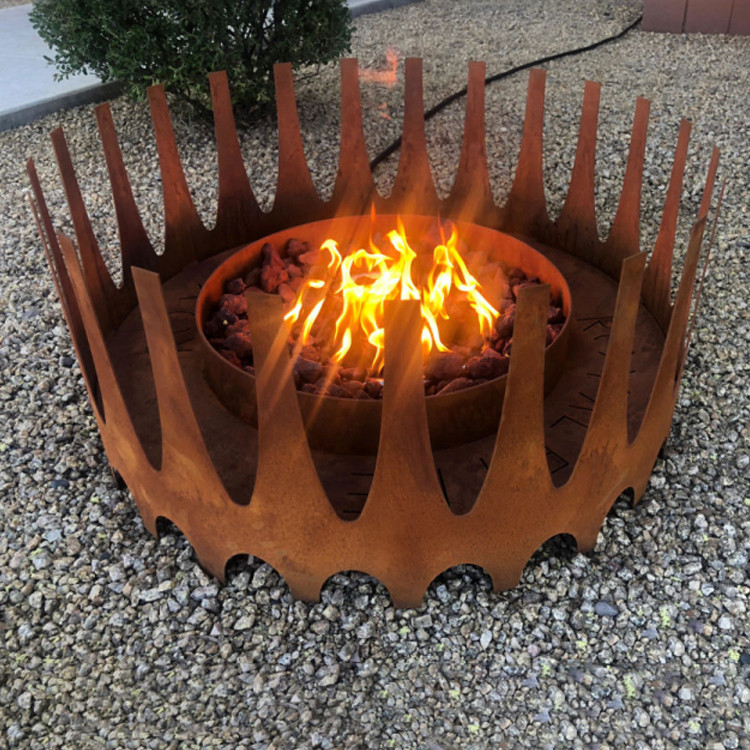 rust colored fire pit rental