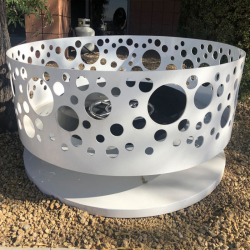 white fire pit rental