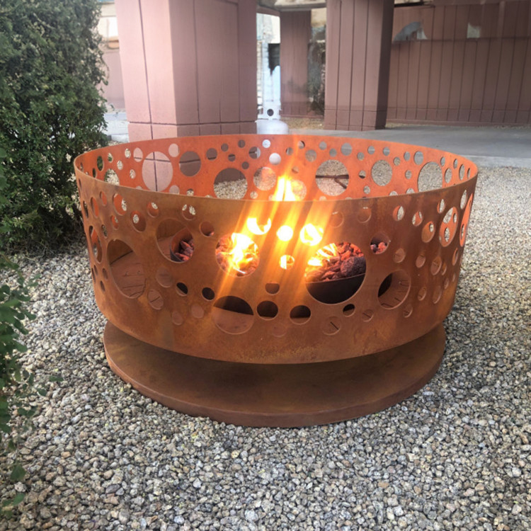 rust finish fire pit