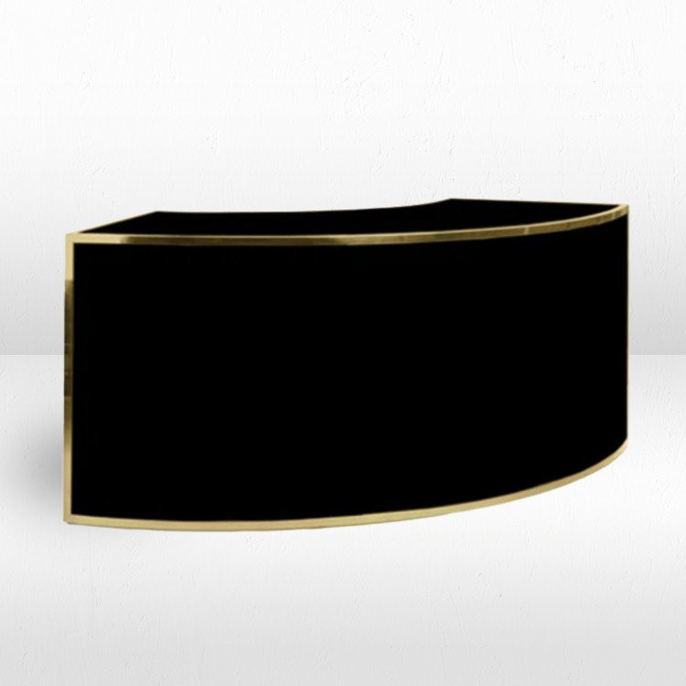 Bar - 1/4 Curve Ave - Flat Gold Frame / Black Matte Inserts