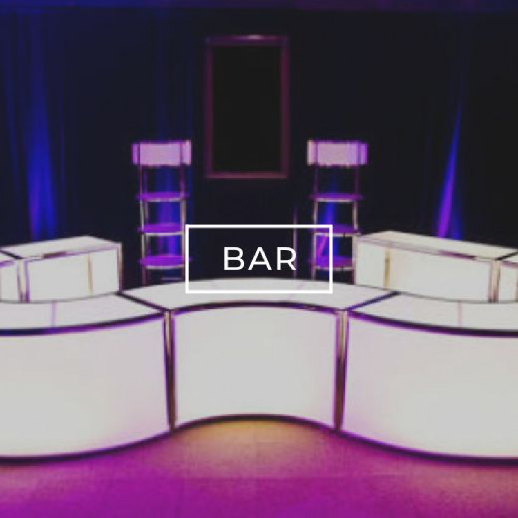 Fully stocked rental bar with professional bartenders