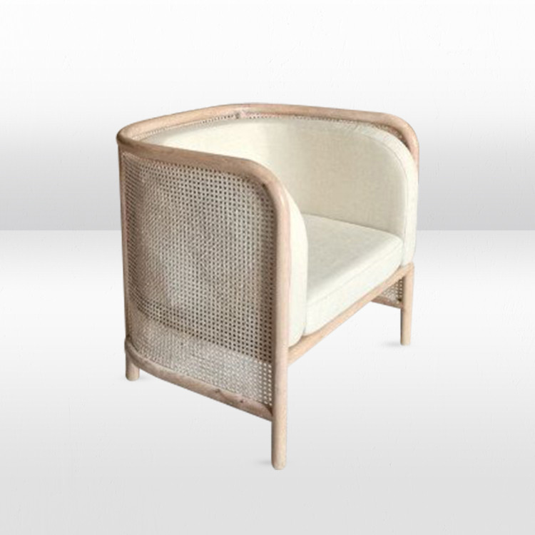 Lucy Cane Back Armchair - Natural Wood