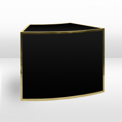 Bar - 1/8 Curve Ave - Flat Gold Frame / Black Matte Inserts