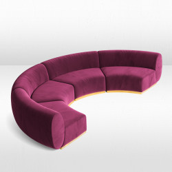 Colette - Crescent Sofa - Berry