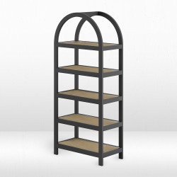 Chandler Barback - Black / Cane Shelves