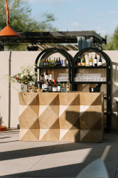 Chandler Barback - Black / Cane Shelves