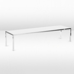 Coffee Table - Bentley - Silver Frame / White top