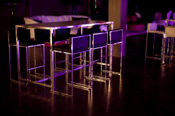 Bar Stool - Black Cushion - Paramount Silver Frame