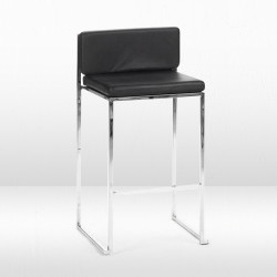 Bar Stool - Black Cushion - Paramount Silver Frame