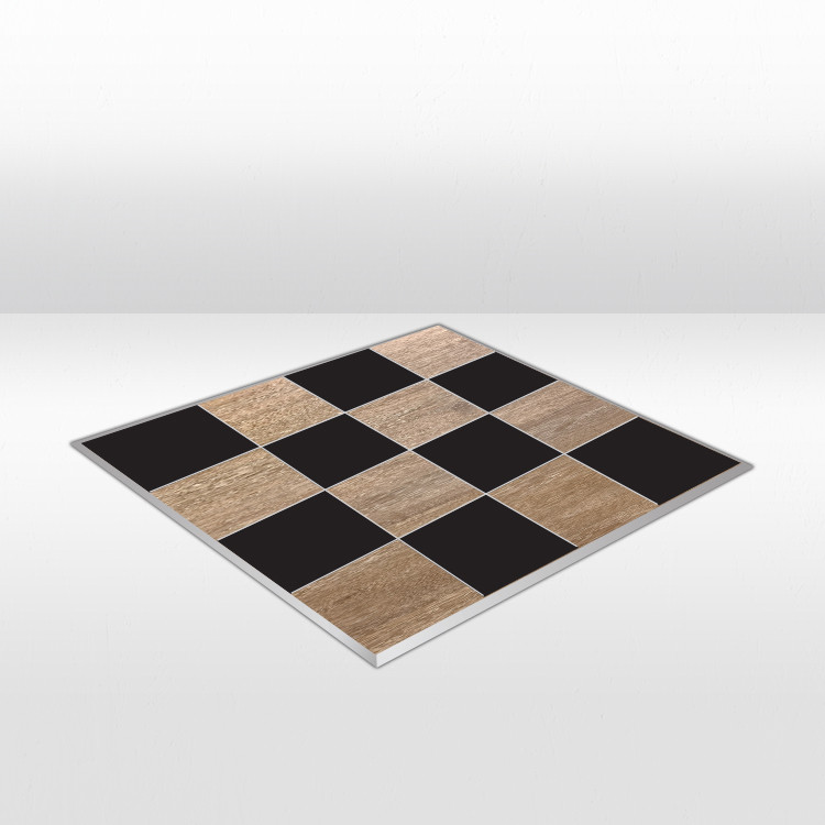 Pasadena Oak / Black Checker Dance Floor - 16ft x 16ft