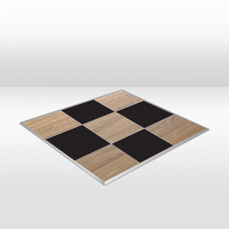 Pasadena Oak / Black Checker Dance Floor - 12ft x 12ft