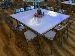 Avalon Dining Table - Silver Frame / White Top