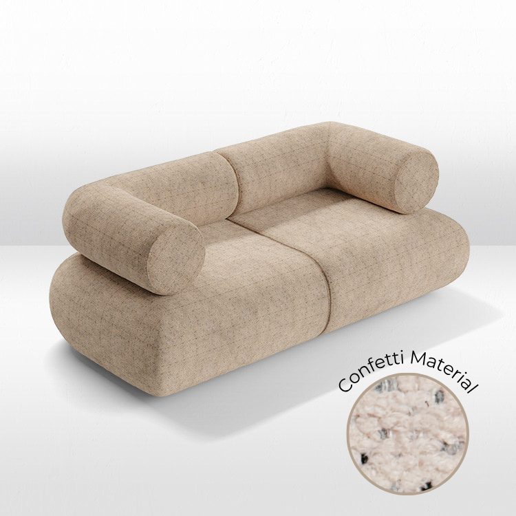Juno - Loveseat - Confetti Dusty Rose