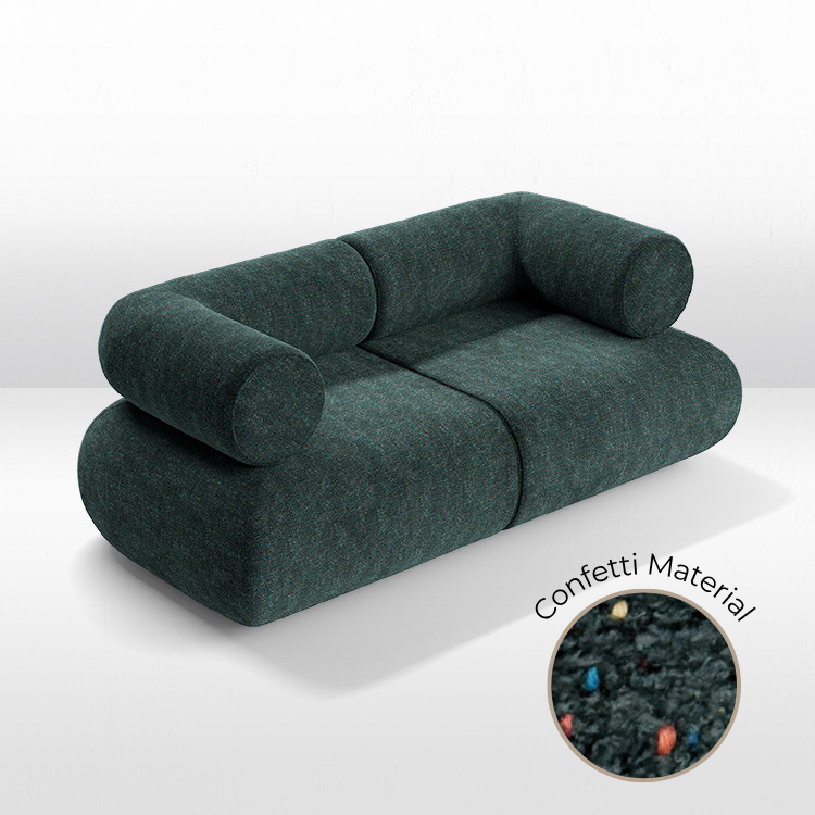 Juno - Loveseat - Confetti Emerald