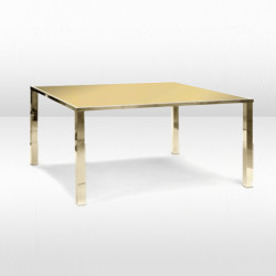Avalon Communal Table - Flat Gold Frame / Gold Mirror Top