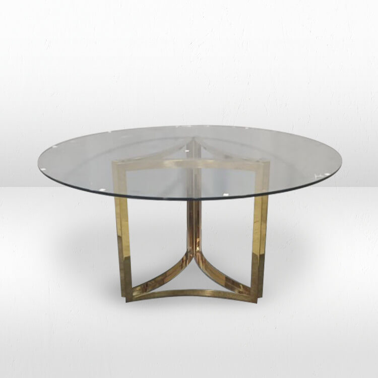 Dining Table - Epton 60in Round - Gold Frame